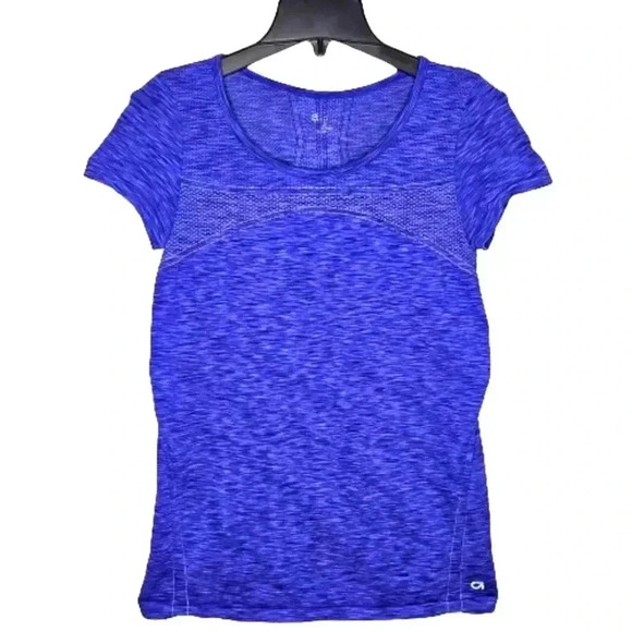 GAP Tops - GAP Women's Heathered Blue Gapfit Motion Short Sleeve Workout Gym Yoga Top Large